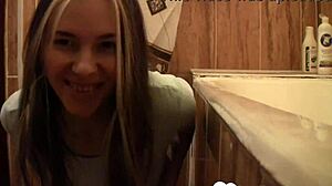 i feel so naughty stripping and fingering my pussy on camera... homemade teen brunette solo