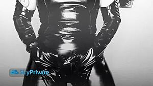 mistress emily doomed gives jerk off instructions in latex and leather on webcam