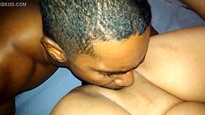 Ebony and Latina teens lick wet pussies to intense orgasms.