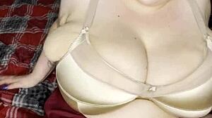 peyton thomas shows off her huge oiled tits in suggestive poses