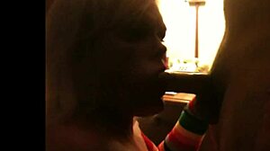 Jenna Jaymes performs deepthroat in Rainbow Brite scene