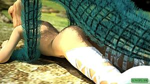 Blonde uses toys in 3D fantasy sex