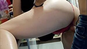 I am the french slut in black satin dress, getting fucked doggystyle with blowjob and pov, talking dirty in french