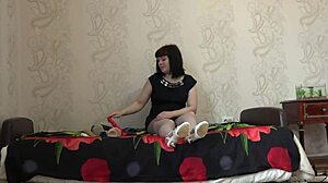 Girl smokes before playing with pussy and ass using toys