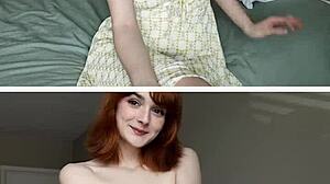 masturbation session with redhead nymph solo play