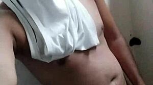 she starts masturbating slowly, exploring her pussy with gentle touches, building up to intense fucking sensations