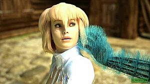 Blonde uses toys in 3D fantasy sex