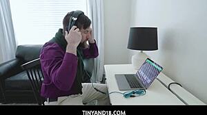 I feel teen lily's petite body getting stuffed by chris's big dick in an epic fucking session