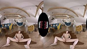 Blonde Spreads Legs Wide