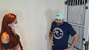 naughty seamstress eyes client's tool in reality setting