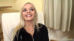 blonde honey uses vibrator before asian guys