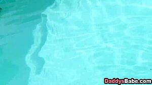 Brunette teen says, 'Bribe stepdad with blowjob in taboo encounter!'