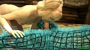 Blonde uses toys in 3D fantasy sex