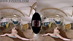 Blonde Spreads Legs Wide