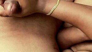 indian girl gives morning handjob to cock