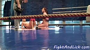 Roundass Wrestling Lezzie Gets Groped