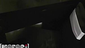 I watched Tony Rubino and Claire Black in the bathroom, they had cum on tits and ass