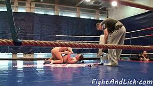 Roundass Wrestling Lezzie Gets Groped