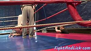 Roundass Wrestling Lezzie Gets Groped