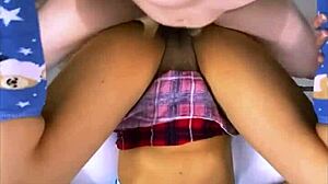 Art student has passionate experience with male model in apartment after drawing.