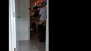 my stepmother invited me to her room to fix the bed then we had intense sex standing up