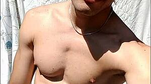 Latino couple enjoys intimate moments