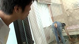 일본 엉덩이 페티시 야외 액션!