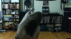 Dark pole milf strips curvy ass