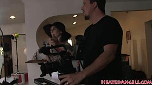 redhead alt babe backstage showing off her goth emo tattoos and piercings