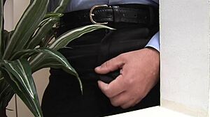 Old creep spies on her naked in the shower daily.