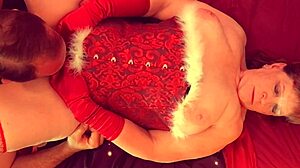 Granny's Intense Holiday Pussy Licking Orgasm