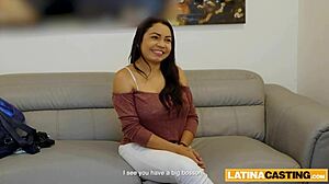 Chubby Colombian in fake interview