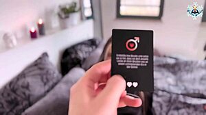 Curvy chubby milf in lingerie plays kinky card game ending in creampie with monster cock.