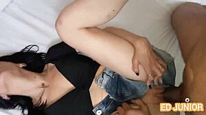 Ed Junior fucks Victoria Vonteese in sheer red jeans! 🔥