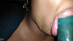 Big ghetto mama sucks cock like a whore in the hood.