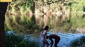 my friend took me to woods, fucked bareback, cum on face