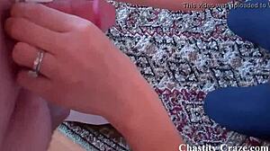 Locked in chastity for the whole weekend teasing orgasm humiliation handjob