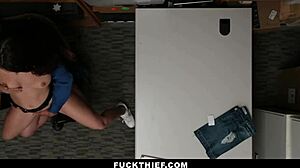 Hot thief teen bribed to fuck by older perv!