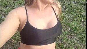 Bianca Naldy finds the perfect street spot for passionate foreplay with a beautiful Latina milf.