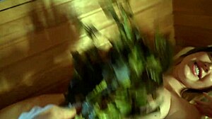 Stranger Fucks Blonde Hard in Public Sauna. Cum Feeding Follows Outdoors.