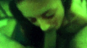 She eagerly licks my girlfriend's juices off my hard cock