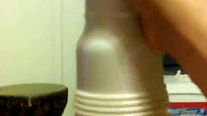 Girl plays with toys while masturbating solo 😊