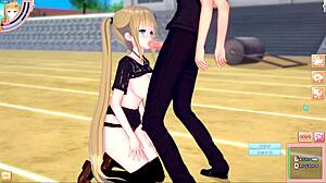 Blonde Big Tits Gal JK Eleanor Gets Blowjob In 3D Cartoon Hentai