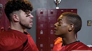 Football Players Adrian Hart And Joseph Castillan Get Into A Heated Anal Sex Inside The Locker Room