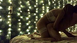 cute bisexual mistress fucks guy doggystyle for powerful orgasm