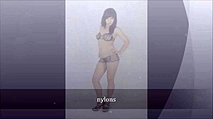 Nice girls in nylon stockings, sexy heels and leggings