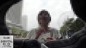 Asian amateurs in threesome blowjob and facial group scene