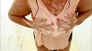 is that sexy iranian milf showering alone?