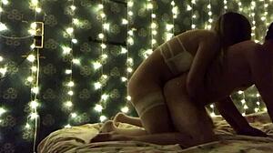 cute bisexual mistress fucks guy doggystyle for powerful orgasm