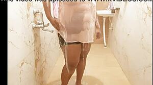 is that sexy iranian milf showering alone?